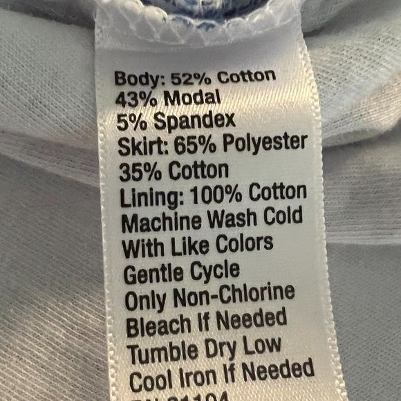 crown & ivy Tank Dress Blue Bodice and Blue and White Striped Scalloped Skirt PS - Picture 8 of 8